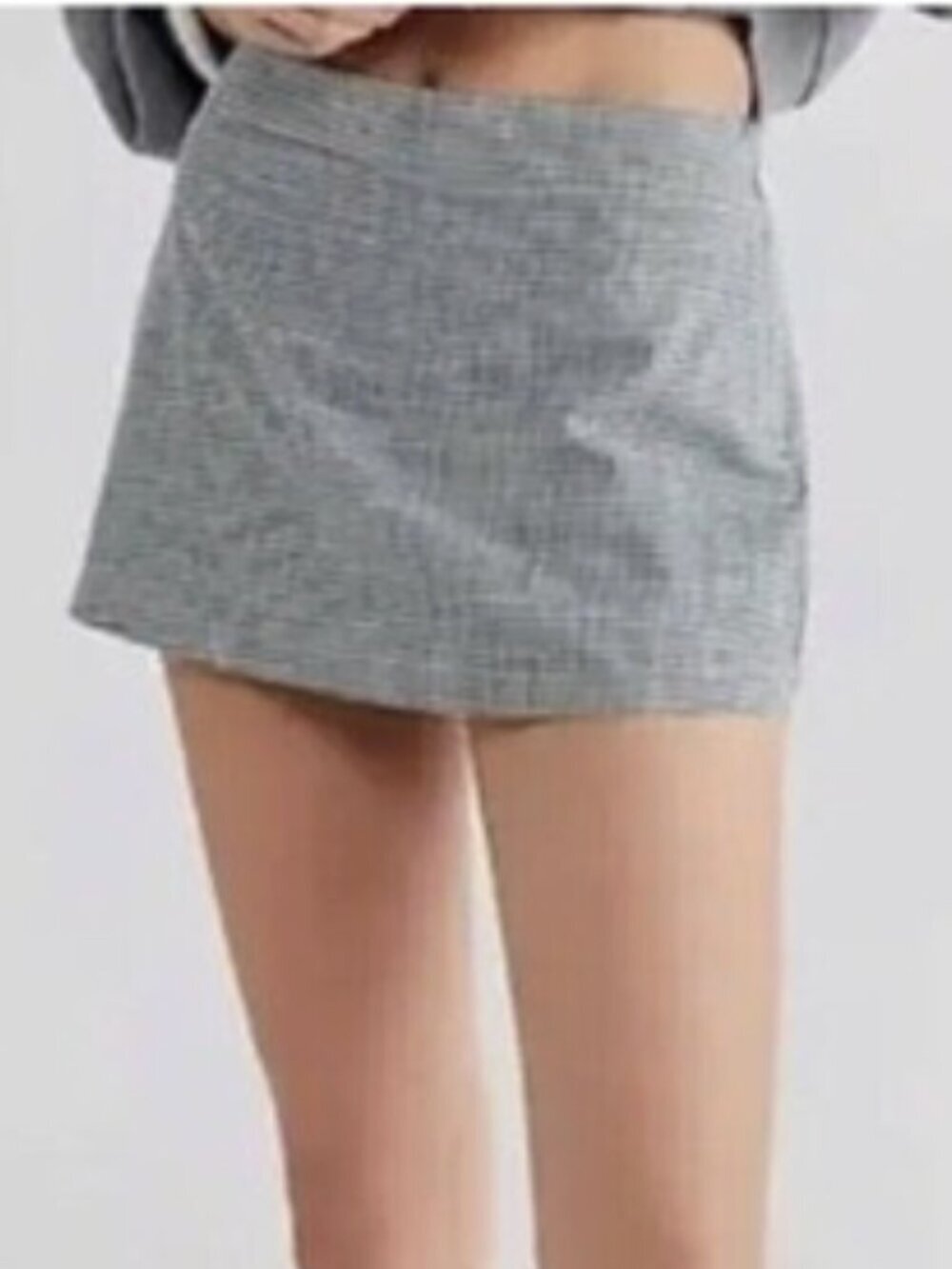 Free People Big Dreams Navy Blue Gingham Plaid Micro Skort